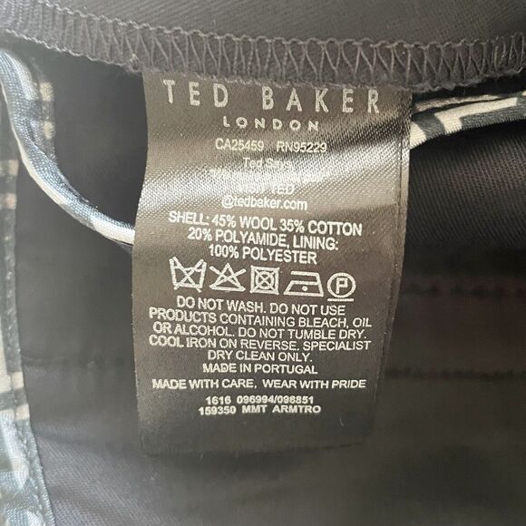 Ted Baker London Men’s Dress Pants 38R Navy Herringbone Wool Blend NWT Formal - Picture 8 of 12